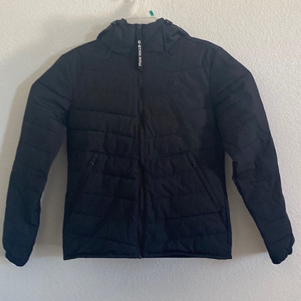 G STAR RAW Men’s Padded Hooded Black Jacket Size S